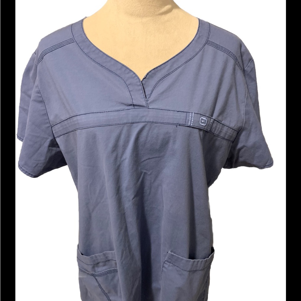 Wonder Flex Unisex Scrub Top Blue Size XL